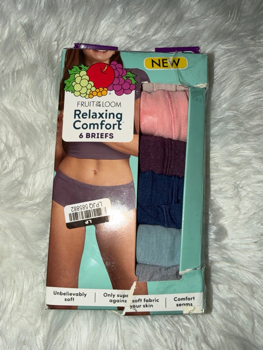 Fruit of the Loom Women's Briefs 6-Pack - Pink, Purple, Navy & Light Gray